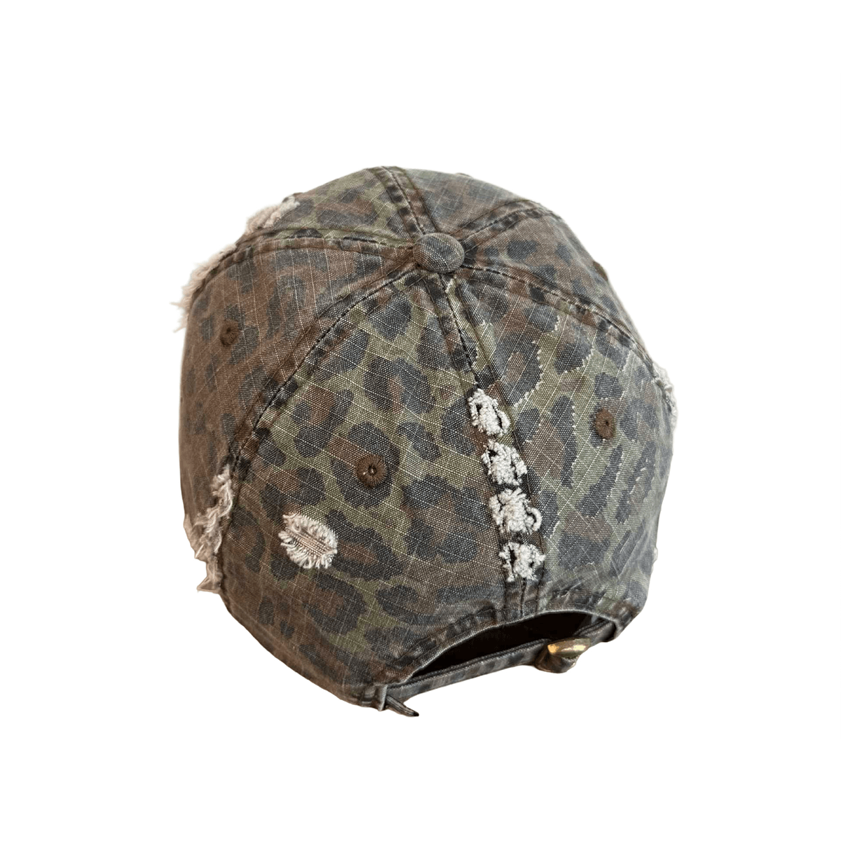 Distressed Leopard Cap