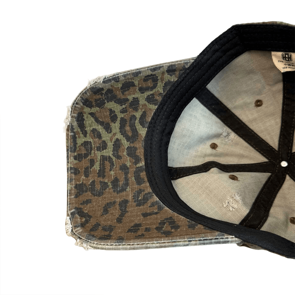 Distressed Leopard Cap