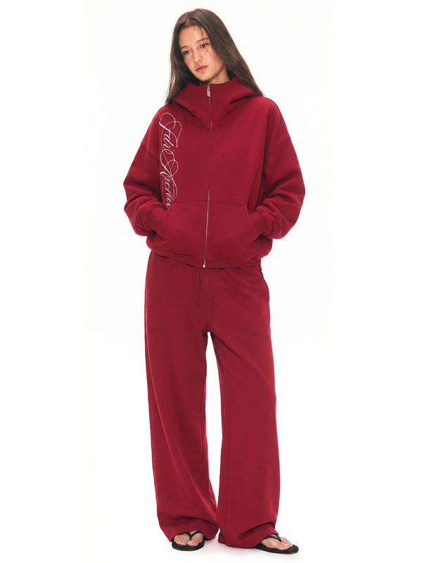 Washed Embroidery Zip Hoodie - Style Perspective Shot 13 - Streetwear Aesthetic | FDR Studios