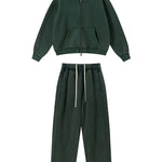 Dark green premium cotton oversized hoodie and sweatpants co-ord.