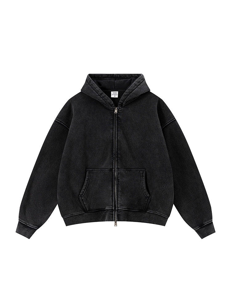 Wash Boxy Zip Hoodie - Style Perspective Shot 12 - Streetwear Aesthetic | FDR Studios