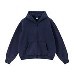 Navy blue hoodie on a white background