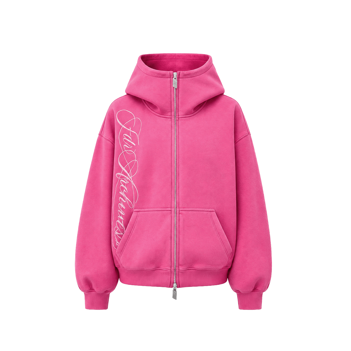 Washed Embroidery Zip Hoodie