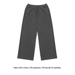 A close-up shot of light dary grey wide-leg sweatpants, focusing on the pocket details and the soft, textured Lyocell-blend fabric. A key feature for premium women's loungewear.