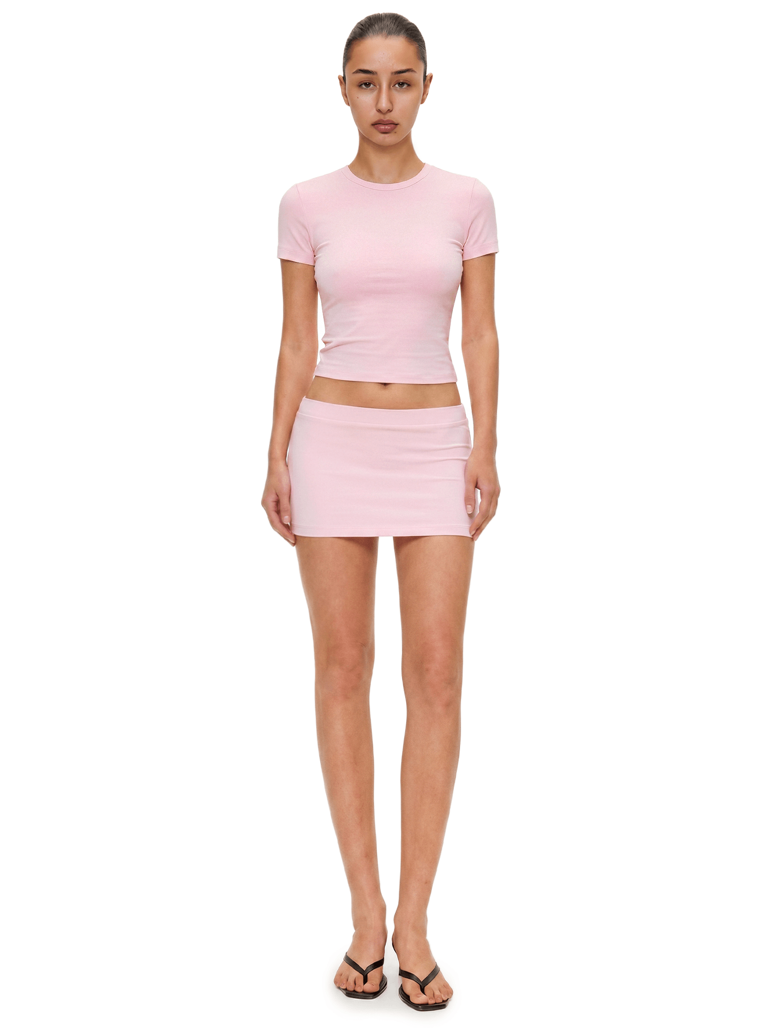 Y2K Lyocell Crop Tee / Bodycon Skort - Style Perspective Shot 11 - Y2K Streetwear | FDR Studios