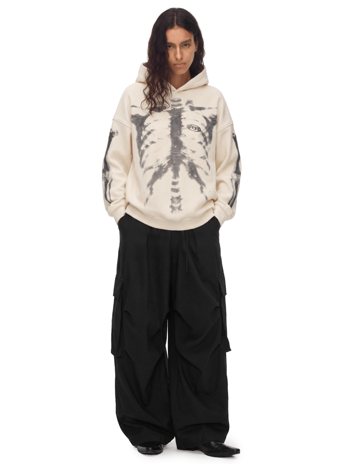 X-Ray Skeleton Waffle Hoodie