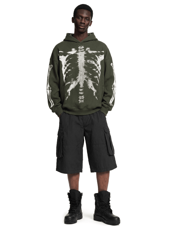 X-Ray Skeleton Waffle Hoodie - Style Perspective Shot 6 - Streetwear Aesthetic | FDR Studios