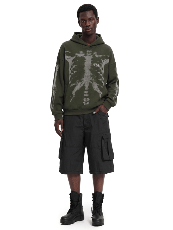 X-Ray Skeleton Waffle Hoodie - Style Perspective Shot 7 - Streetwear Aesthetic | FDR Studios