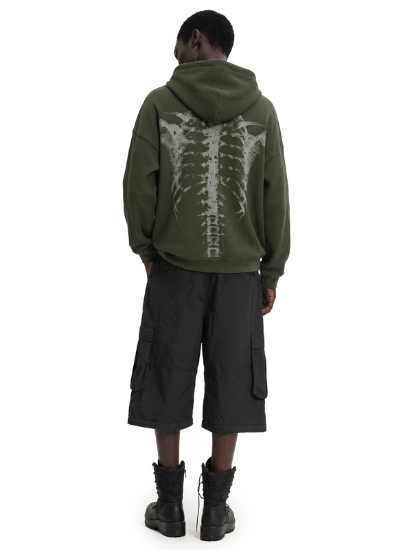 X-Ray Skeleton Waffle Hoodie - Close-up Material & Design Feature - Streetwear Aesthetic | FDR Studios