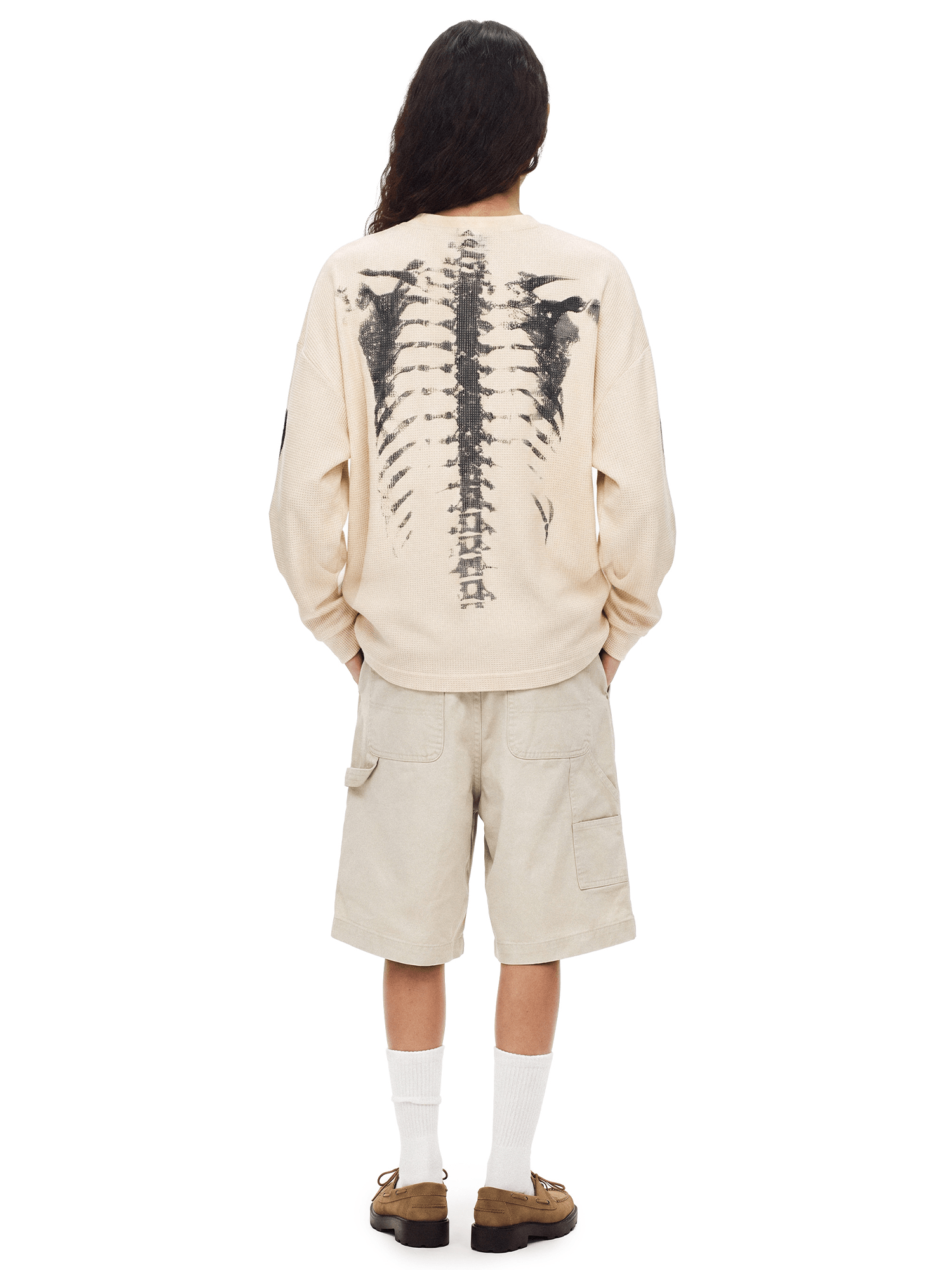 X-Ray Ribcage Waffle Tee - Back Profile & Fit Detail - Streetwear Aesthetic | FDR Studios