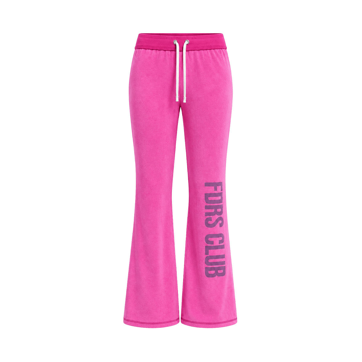 Side angle perspective of Candy Flared Sweatpants in Lake Blue - FDR
