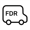 Cyberpunk aesthetic industrial truck illustration for FDR Studios logistics